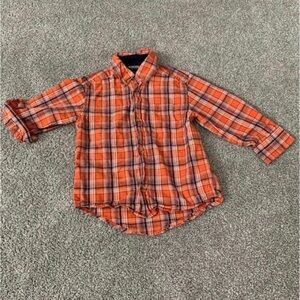 OshKosh B'gosh Orange Plaid Button Down Shirt
